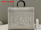 Fendi Sunshine Medium Two Toned Perforated Leather Shopper Replica