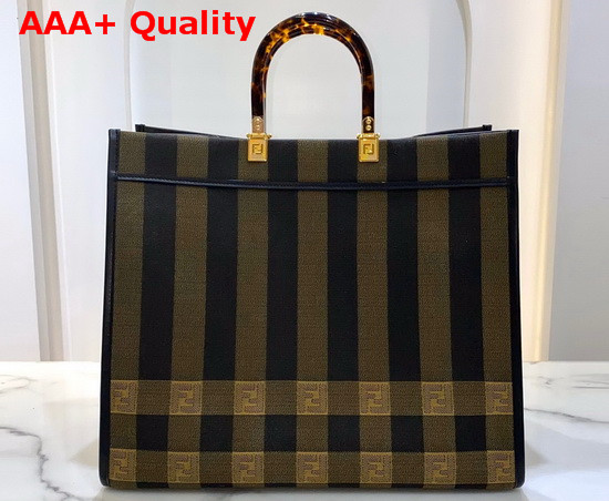 Fendi Sunshine Shopper in Brown Fabric Replica