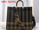 Fendi Sunshine Shopper in Brown Fabric Replica