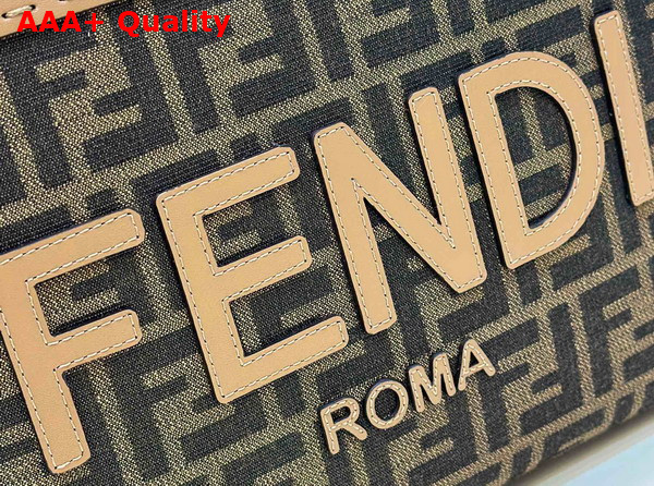 Fendi Sunshine Small Brown FF Jacquard Fabric Bag Replica