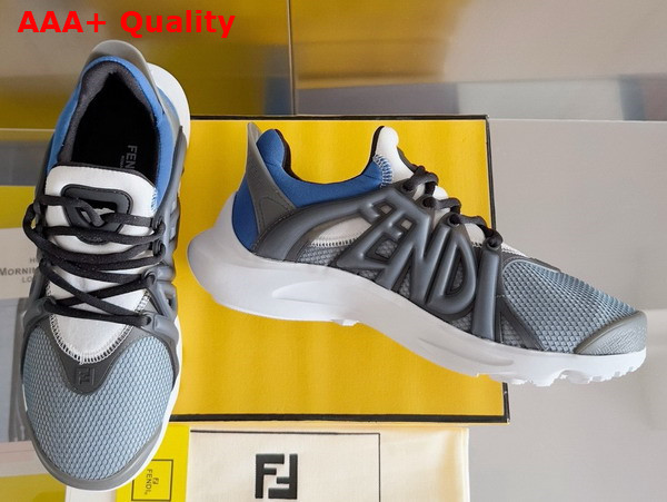 Fendi Tag Sneakers Blue Technical Mesh Running Sneakers Replica