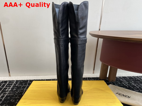 Fendi Thigh Boot in Black Leather Replica