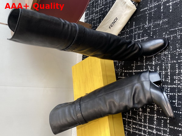 Fendi Thigh Boot in Black Leather Replica