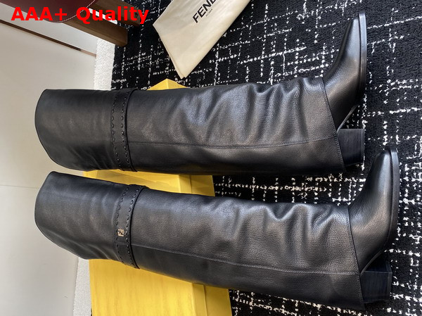 Fendi Thigh Boot in Black Leather Replica