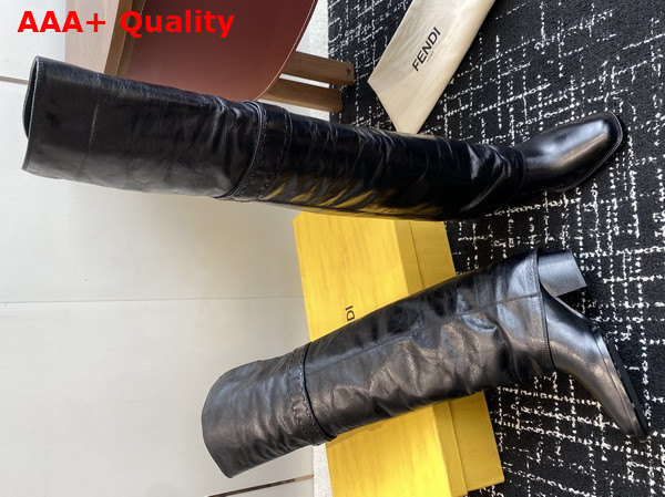 Fendi Thigh Boot in Black Leather Replica