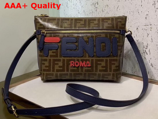 Fendi Toiletry Case Dark Brown Glazed Fabric with FF Motif Replica