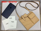 Fendi Two Pocket Mini Bag Beige Leather Replica