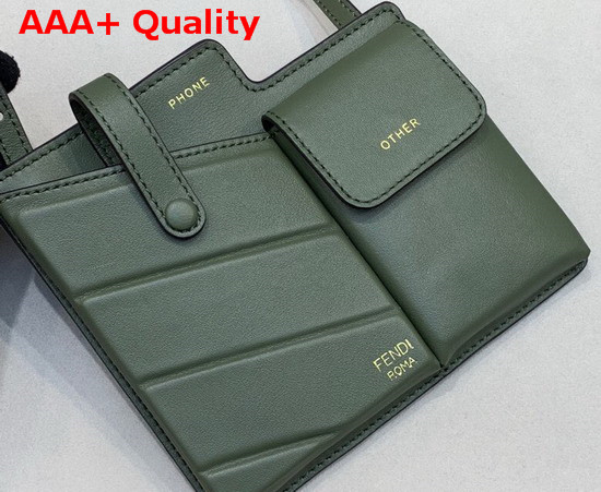 Fendi Two Pocket Mini Bag Green Leather Replica