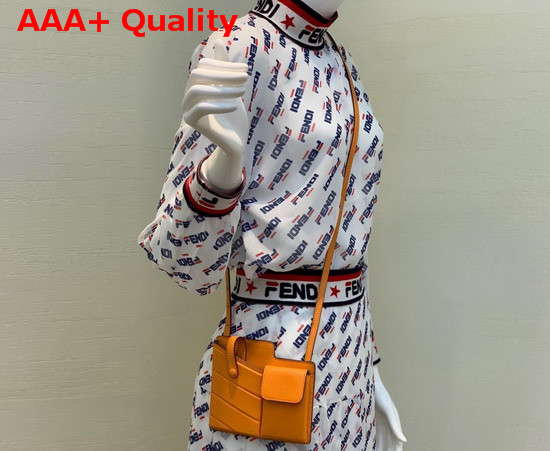 Fendi Two Pocket Mini Bag Orange Calf Leather Replica