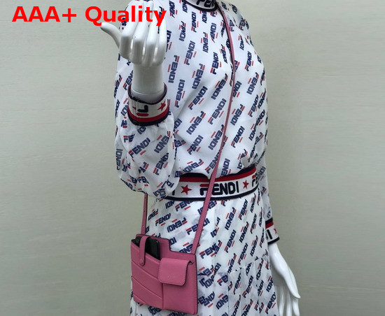 Fendi Two Pocket Mini Bag Pink Leather Replica