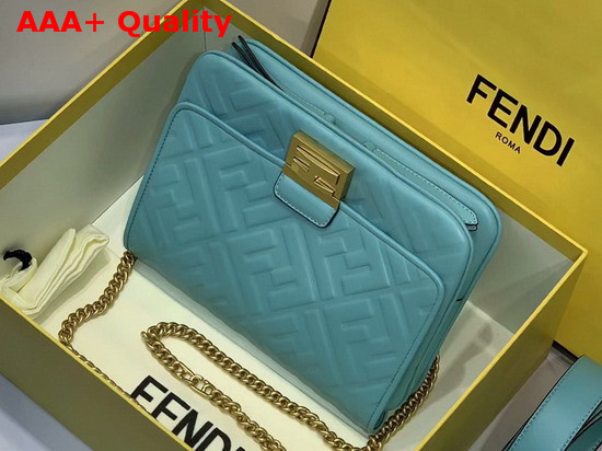 Fendi Upside Down Light Blue Leather Bag Replica