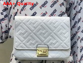 Fendi Upside Down White Leather Bag Replica