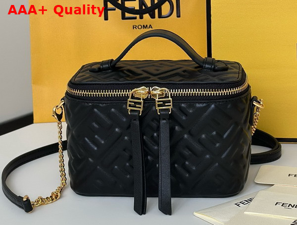 Fendi Vanity Black Nappa Leather Mini Bag with FF Motif Replica