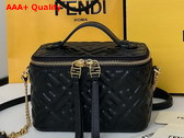 Fendi Vanity Black Nappa Leather Mini Bag with FF Motif Replica