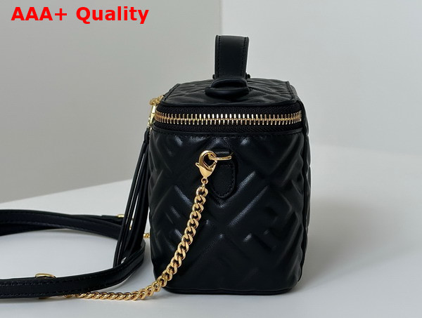 Fendi Vanity Black Nappa Leather Mini Bag with FF Motif Replica