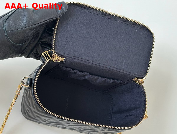 Fendi Vanity Black Nappa Leather Mini Bag with FF Motif Replica