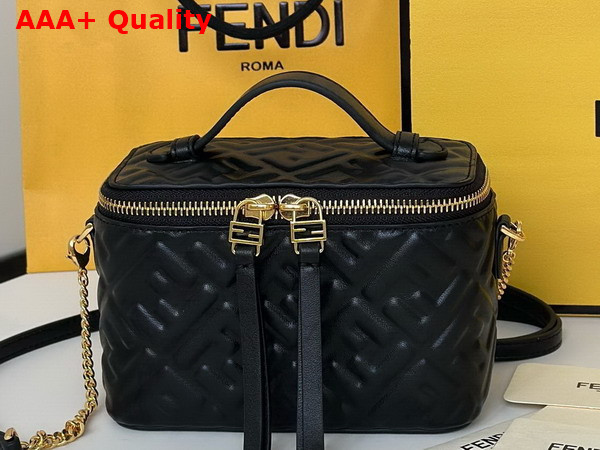 Fendi Vanity Black Nappa Leather Mini Bag with FF Motif Replica