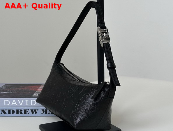 Fendi Vanity Pouch Small Crackled Black Leather Bag Replica