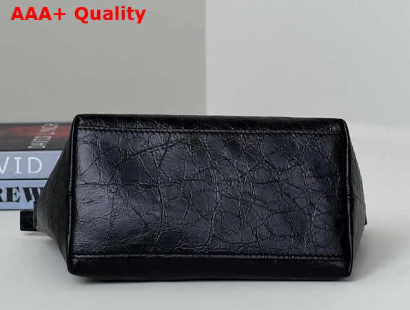 Fendi Vanity Pouch Small Crackled Black Leather Bag Replica