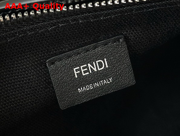 Fendi Vanity Pouch Small Crackled Black Leather Bag Replica