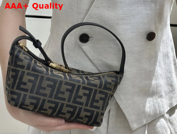 Fendi Vanity Pouch Small FF Zucca Jacquard Fabric Mini Bag Replica