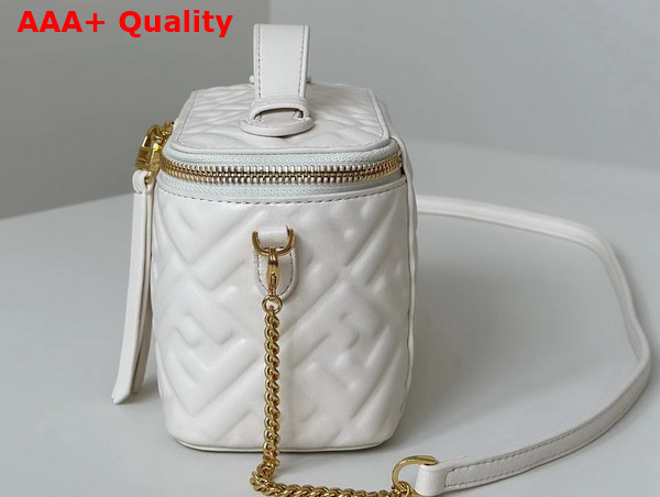 Fendi Vanity White Nappa Leather Mini Bag with FF Motif Replica