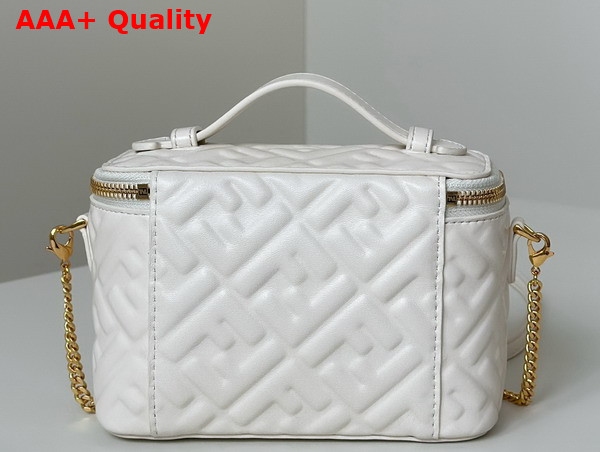 Fendi Vanity White Nappa Leather Mini Bag with FF Motif Replica