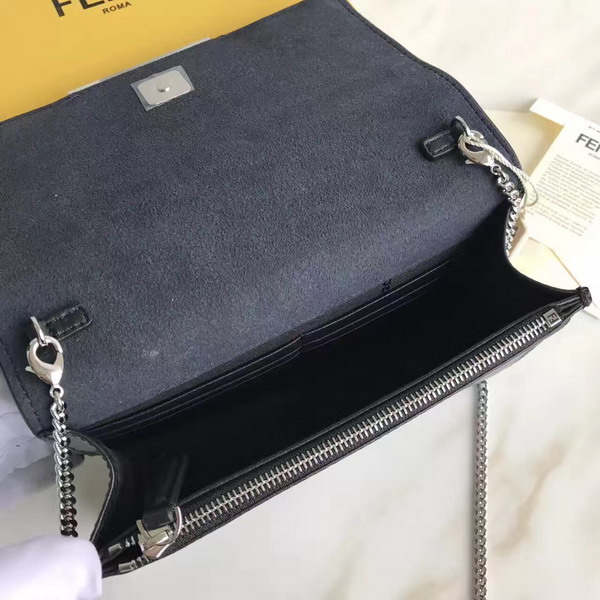 Fendi Wallet On Chain in Black Leather with Multicoloured Studs For Sale