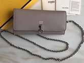 Fendi Wallet On Chain in Dove Grey Calfskin For Sale