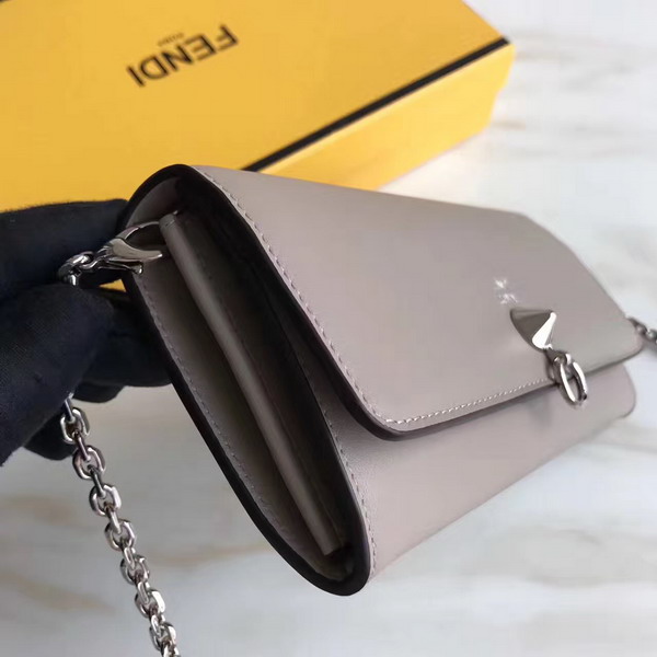 Fendi Wallet On Chain in Dove Grey Calfskin For Sale