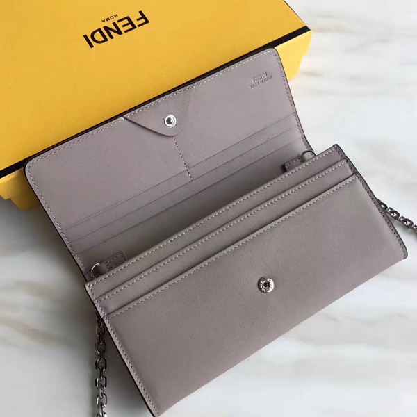 Fendi Wallet On Chain in Dove Grey Calfskin For Sale