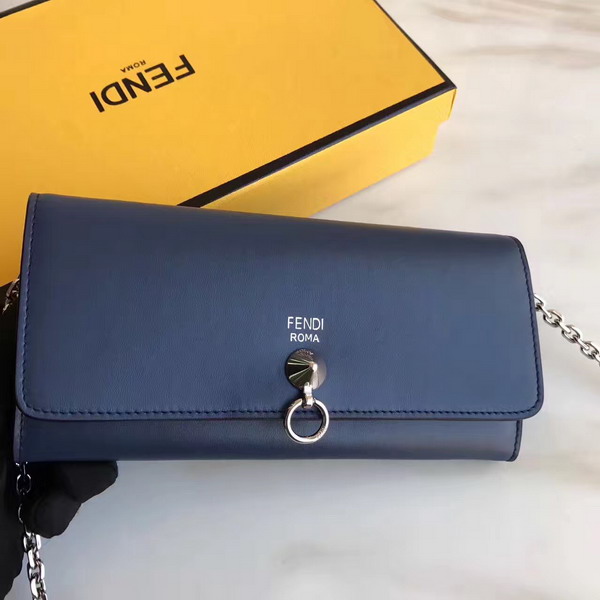 Fendi Wallet On Chain in Midnight Blue Calfskin For Sale