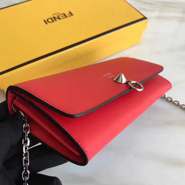 Fendi Wallet On Chain in Red Calfskin For Sale