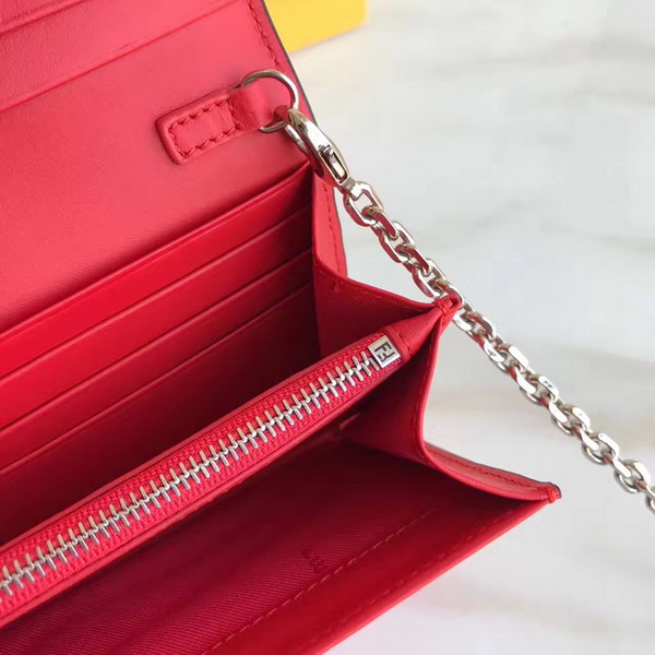 Fendi Wallet On Chain in Red Calfskin For Sale
