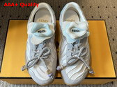 Fendi Wave Pulse Light Grey Fabric and Suede Low Tops Replica