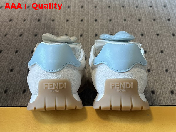 Fendi Wave Pulse Light Grey Fabric and Suede Low Tops Replica