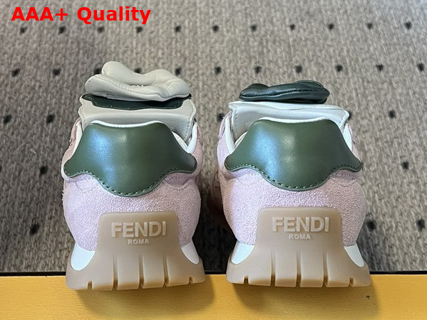 Fendi Wave Pulse Pink Fabric and Suede Low Tops Replica