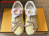 Fendi Wave Pulse Yellow Fabric and Suede Low Tops Replica