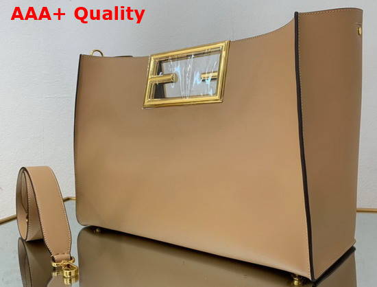 Fendi Way Medium Beige Leather Bag Replica