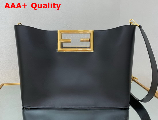 Fendi Way Medium Black Leather Bag Replica