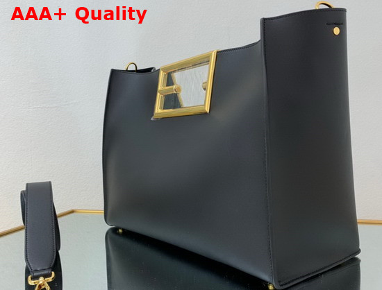 Fendi Way Medium Black Leather Bag Replica