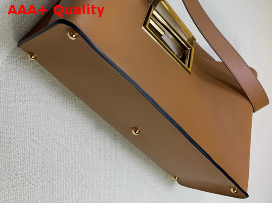 Fendi Way Medium Brown Leather Bag Replica