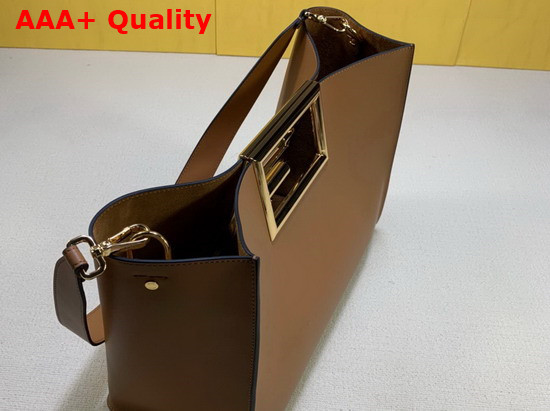 Fendi Way Medium Brown Leather Bag Replica
