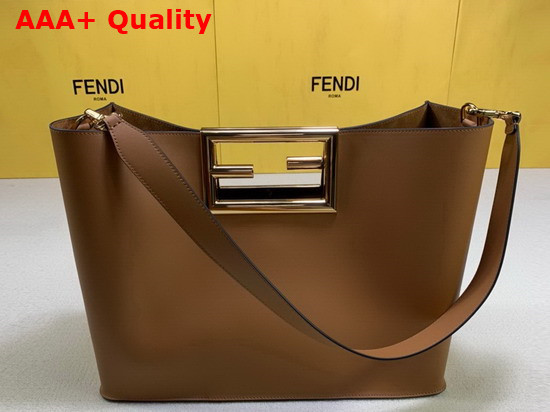 Fendi Way Medium Brown Leather Bag Replica