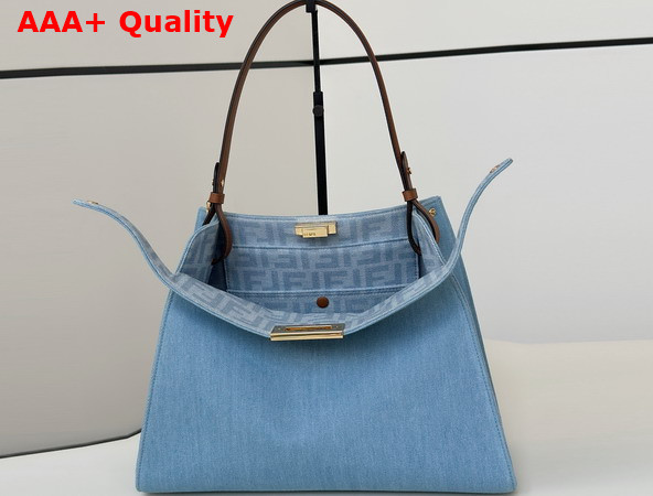 Fendi Way Medium Light Blue Denim Bag Replica