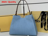 Fendi Way Medium Light Blue Denim Bag Replica