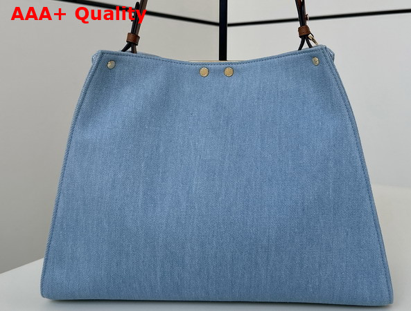 Fendi Way Medium Light Blue Denim Bag Replica