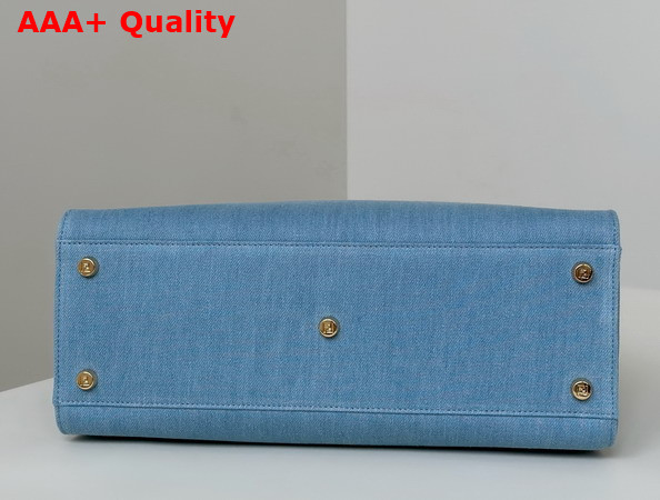 Fendi Way Medium Light Blue Denim Bag Replica