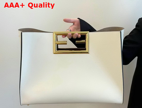Fendi Way Medium White Leather Bag Replica