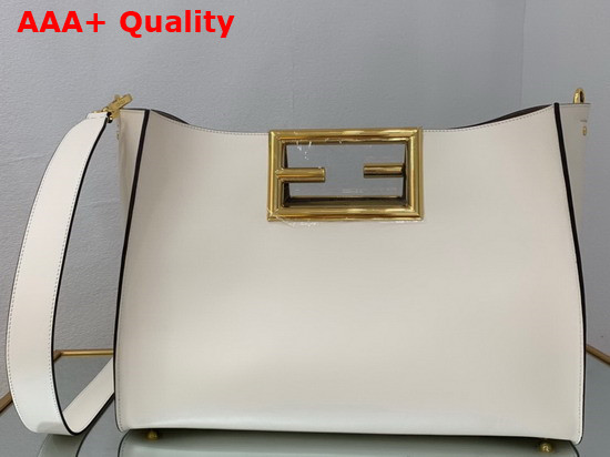 Fendi Way Medium White Leather Bag Replica